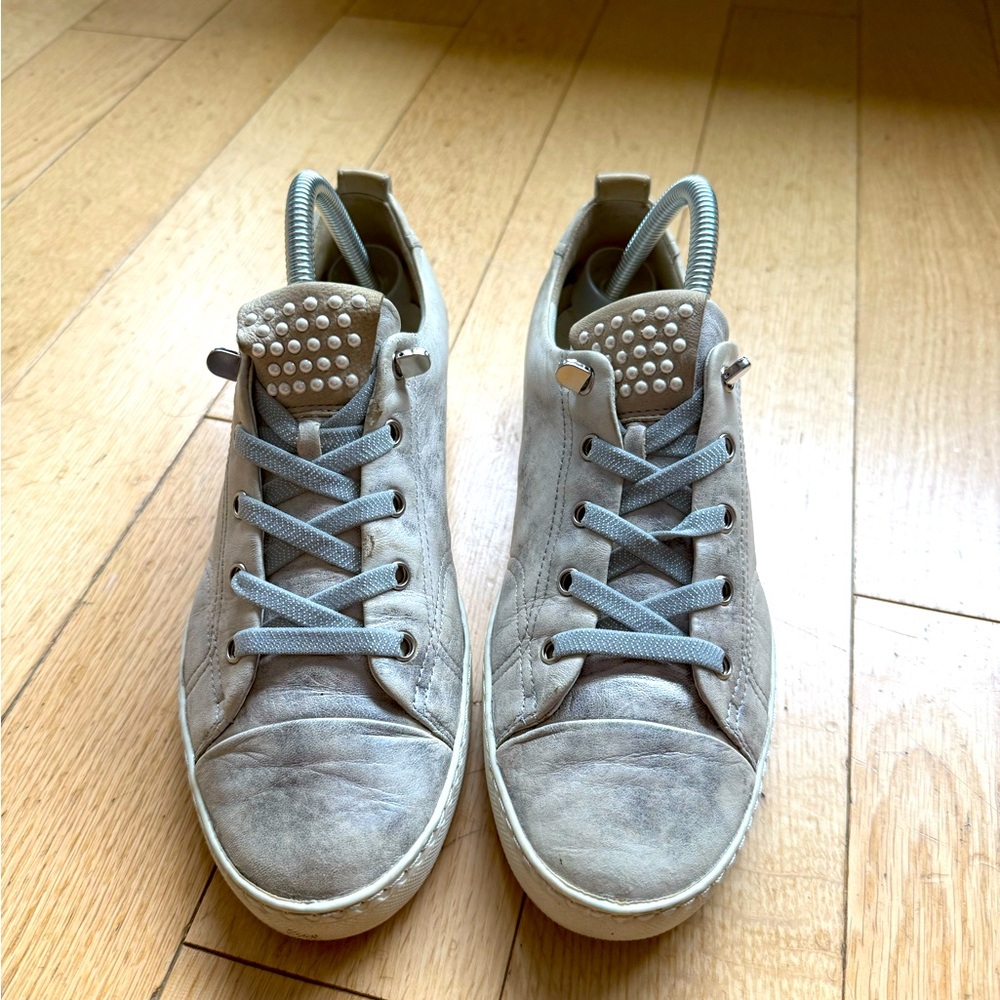 Paul Green Pearl Lace silver sneakers